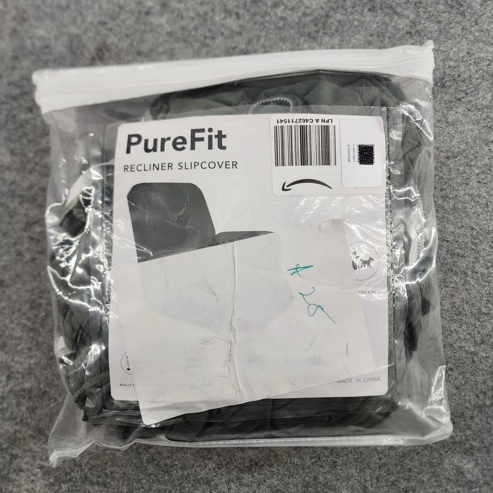 PureFit Grayish Green Waterproof Fleece Non Slip Recliner Cover Protector